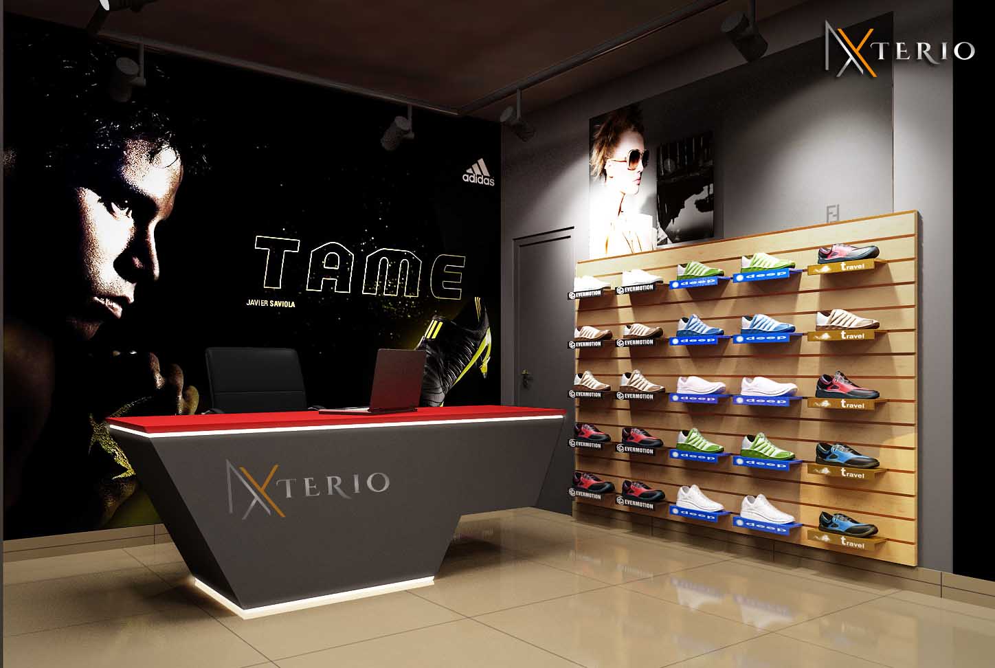 NXterio shoes shop interior design